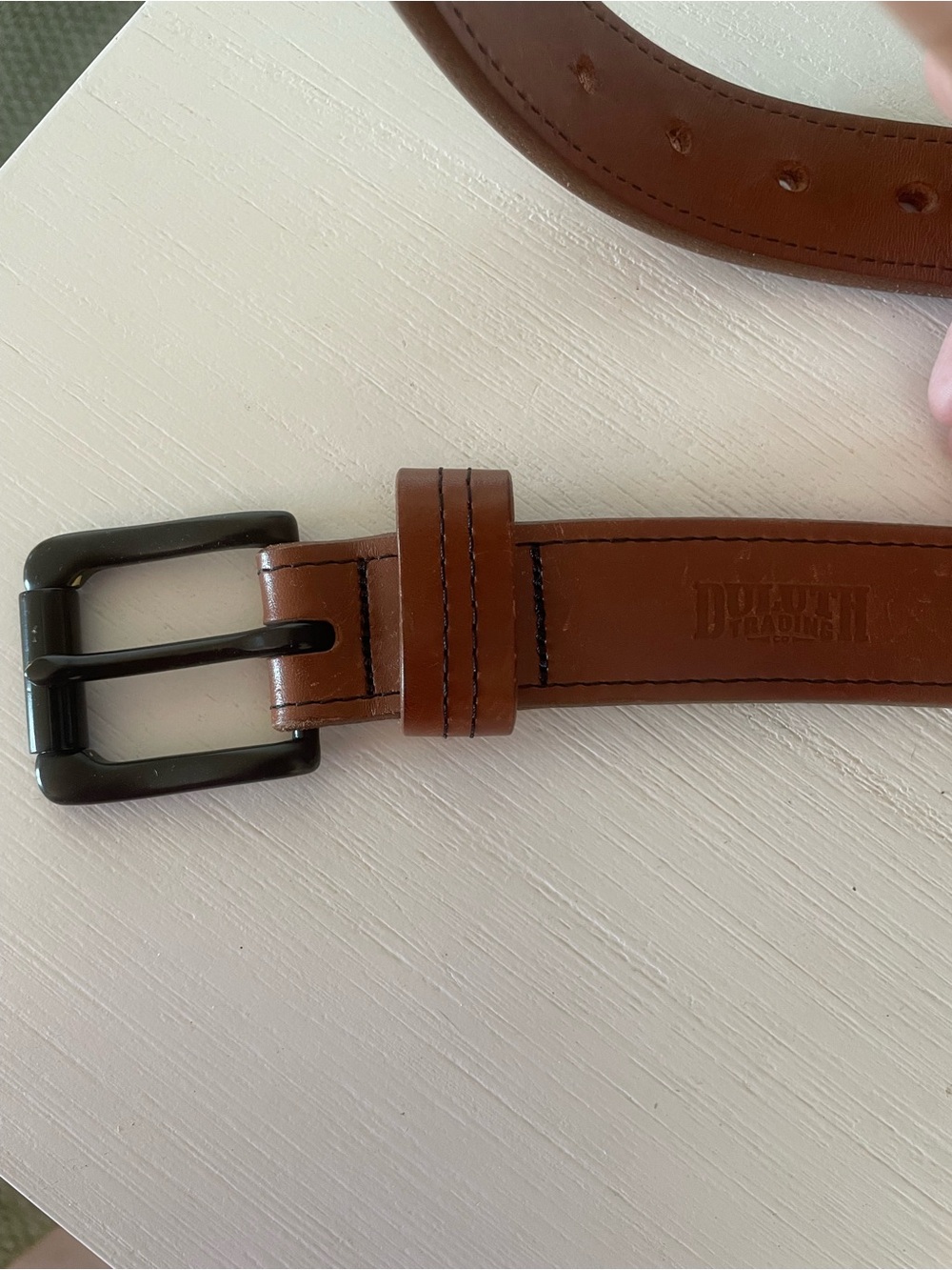 Duluth Trading Co Leather Belt Men’s 42 Brown Color Solid Brass buckle